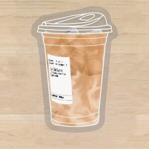 NEW Cute mini iced coffee vinyl sticker. 2”
